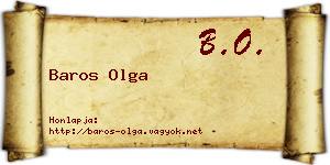 Baros Olga névjegykártya